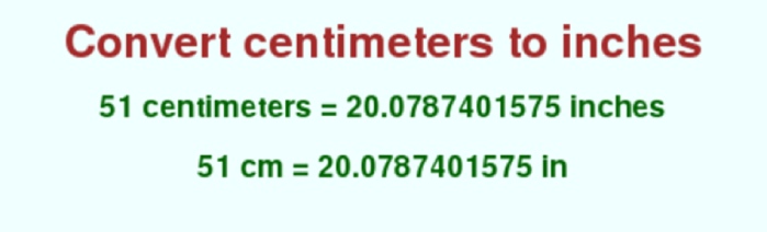 Convert 51 cm