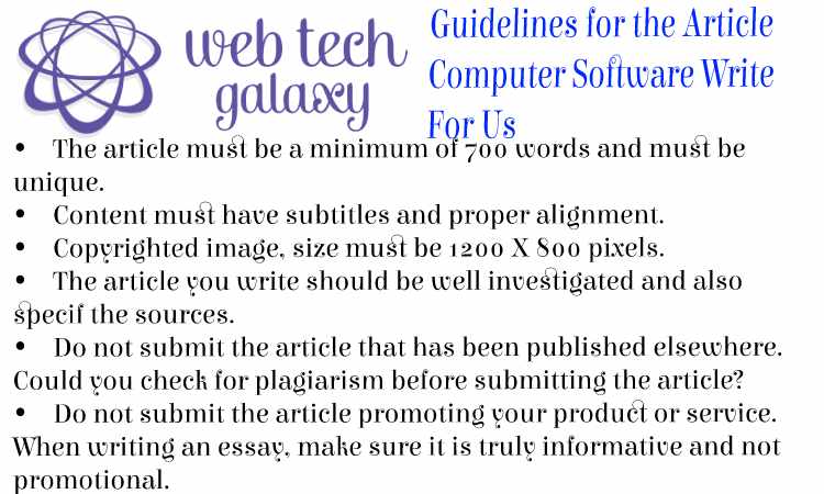 Guidelines web tech galaxy Computer Software Write For Us