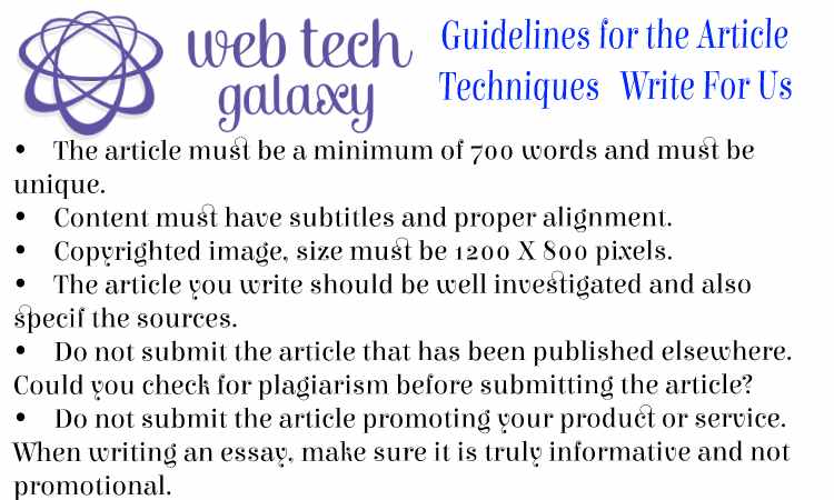 Guidelines web tech galaxy Techniques Write For Us