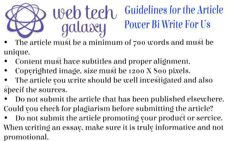 Guidelines web tech galaxy Power Bi Write For Us