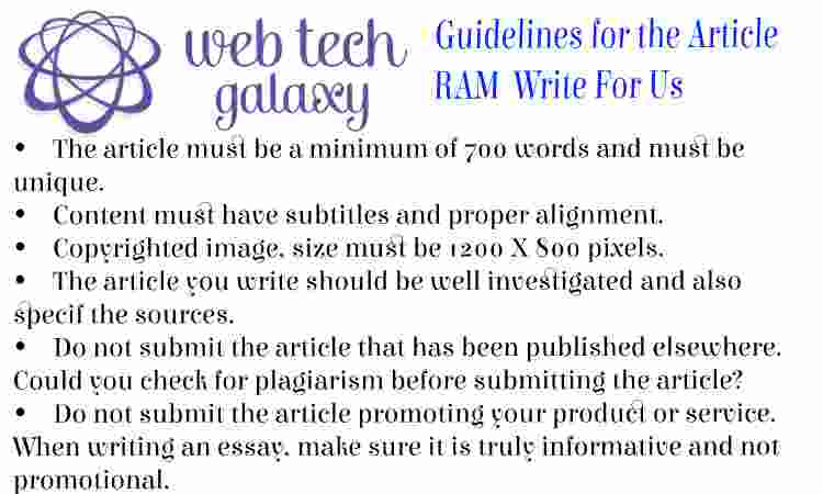 Guidelines web tech galaxy RAM Write For Us